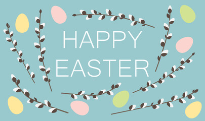 Fototapeta premium happy easter greeting card- vector illustration
