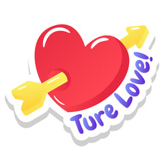 
A perfect true love cupid flat sticker

