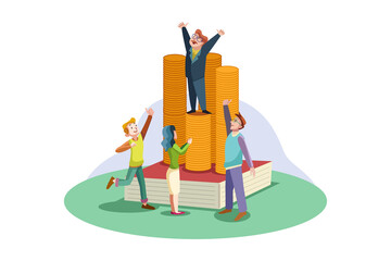 Business Success Vector Illustration concept. Flat illustration isolated on white background