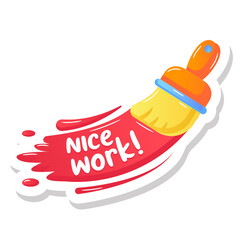
A paintbrush sticker, paint vector


