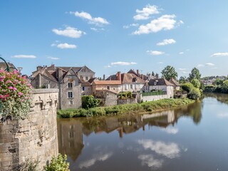 Fototapeta na wymiar view of the River Gartempe in Montmorillon France