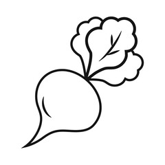 simple linear vector image drawing abstract logo icon beetroot isolated black on white background