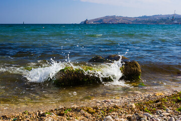 Fototapeta na wymiar The Black Sea coast at Feodosia, Crimea.
