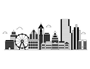 Obraz premium Solid style illustration of atlanta, capital of georgia