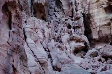 surface structure of brown shades of natural stone outdoors in nature