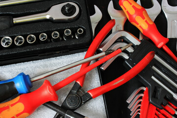 Tools for the mechanic at the workbench