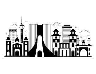 
Solid editable trendy illustration of tehran, city landmark 

