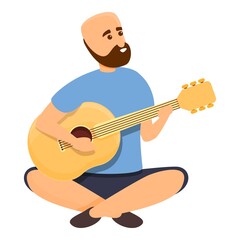Weekend play guitar icon. Cartoon of Weekend play guitar vector icon for web design isolated on white background