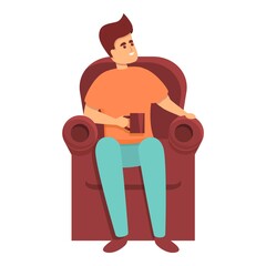 Weekend armchair resting icon. Cartoon of Weekend armchair resting vector icon for web design isolated on white background