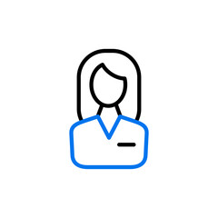 User icon of woman vector icon. Business sign