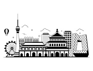 
Beijing in glyph trendy editable illustration, capital of china 

