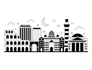 Obraz premium Rme glyph style editable vector, city landmark
