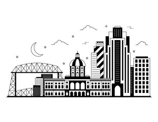 
Minnesota in glyph style illustration, us state 

