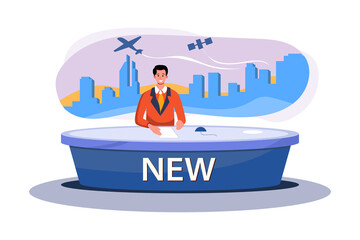 Male anchor presenting news