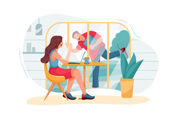 Girl greeting her friend while meeting 