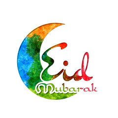 Eid Mubarak greeting card for the Muslim community festival celebration.