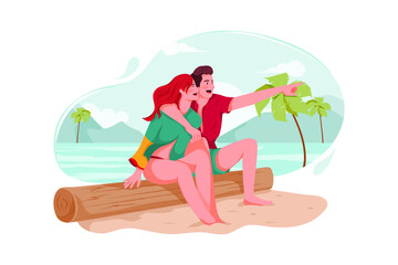Obraz na płótnie Canvas Couple enjoying in beach