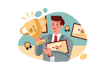 Successful Businessman award Illustration