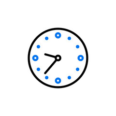 Clock vector icon isolated on the white