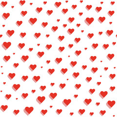 Fototapeta na wymiar Vector red heart valentine seamless pattern background.Perfect for packaging, wallpaper, scrapbooking projects, greeting card.