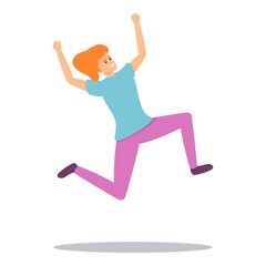 Fototapeta na wymiar Hyperactive girl icon. Cartoon of hyperactive girl vector icon for web design isolated on white background