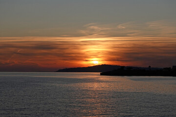 Naklejka premium sunset over the sea in cote d'azur