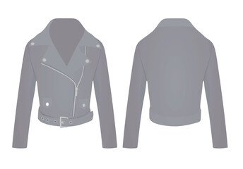Grey leather jacket. vector illustration 
