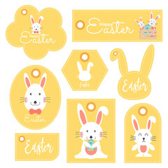 Fototapeta na wymiar Easter gift tag . Easter day label collection. Vector illustration.