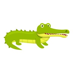 Serious crocodile icon. Cartoon of Serious crocodile vector icon for web design isolated on white background