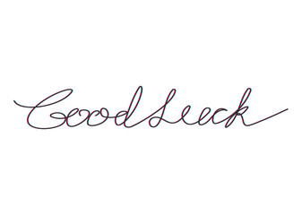 good luck word one line stock vector illustration
