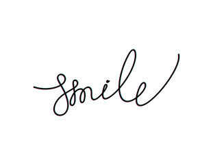 smile  word one line stock vector illustration