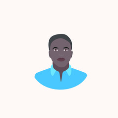 Portrait of an African American black man. Multiethnic and multiracial avatar. Vector flat illustration