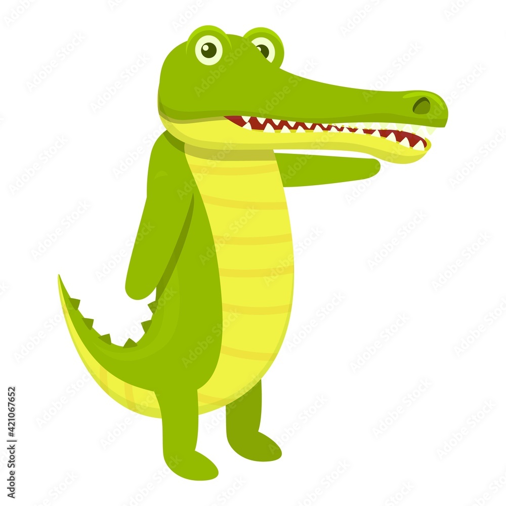Poster character crocodile icon. cartoon of character crocodile vector icon for web design isolated on whit
