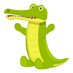 Fototapeta premium Happy crocodile icon. Cartoon of Happy crocodile vector icon for web design isolated on white background