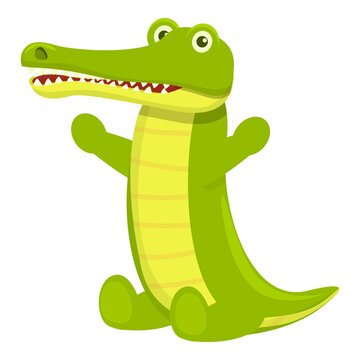 Happy crocodile icon. Cartoon of Happy crocodile vector icon for web design isolated on white background