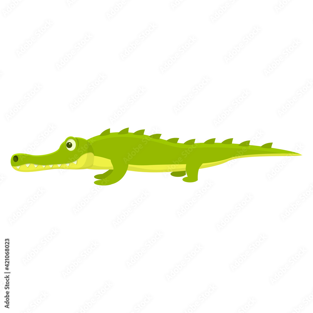 Poster zoo crocodile icon. cartoon of zoo crocodile vector icon for web design isolated on white background