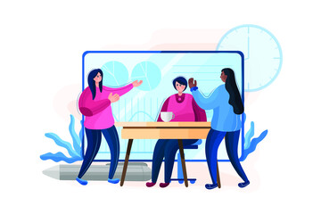 Teamwork Vector Illustration concept. Flat illustration isolated on white background.