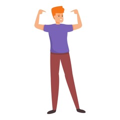 Feeling self esteem icon. Cartoon of feeling self esteem vector icon for web design isolated on white background