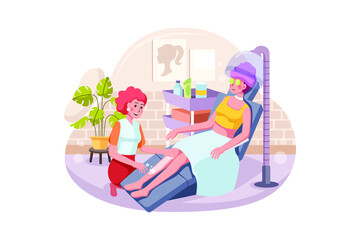 Beautiful young woman doing massage with body scrub in spa salon