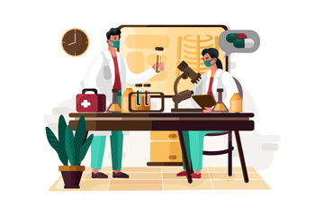 Scientist doing research Illustration