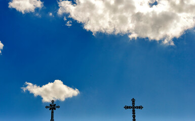Clouds and crosses