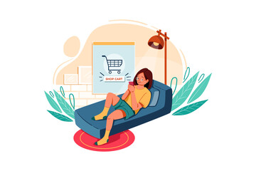 Buy Product using digital wallet Illustration