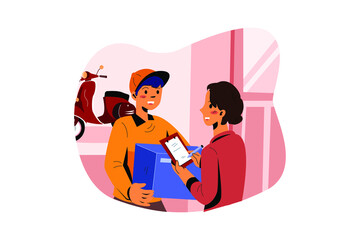 Door to door delivery Illustration