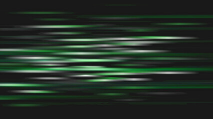 Green abstract motion blur background. Horror pattern with color lines. Different shades and thickness. Metallic pattern industry, technology background. 3D illustration