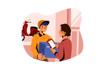 Door to door delivery Illustration
