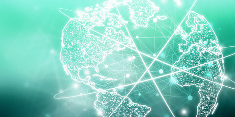 2d illustration world map abstract background
