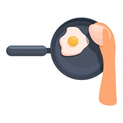 Frying egg icon. Cartoon of frying egg vector icon for web design isolated on white background
