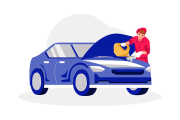 Oil Change & Lube Vector Illustration concept. Flat illustration isolated on white background. 