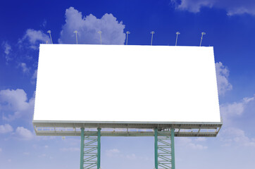 blank billboard ad LED empty space advertising banner poster outdoor in city with blue sky. large poster commercial display.