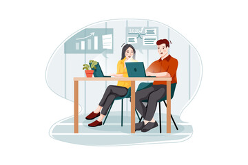 Business Reports Vector Illustration concept. Flat illustration isolated on white background. 